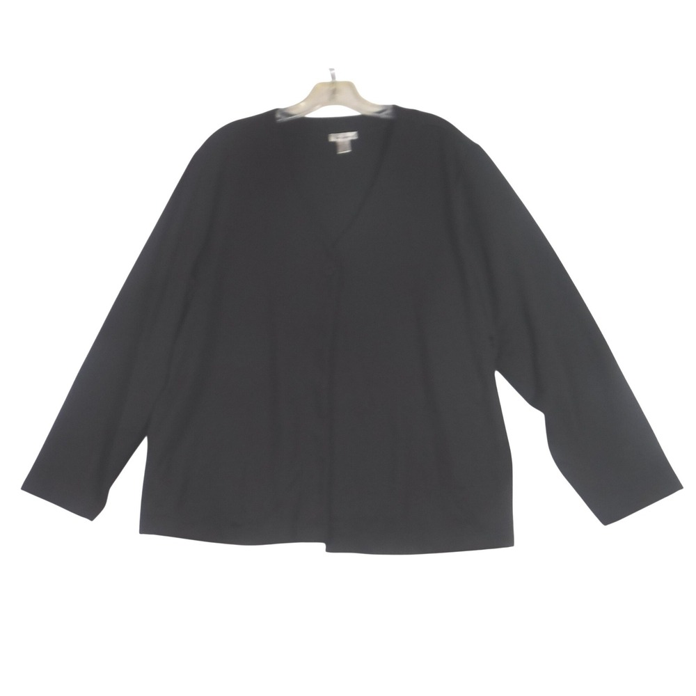 Bechamel Cardigan Sweater Women XL Black Single Button Career Side Pockets
